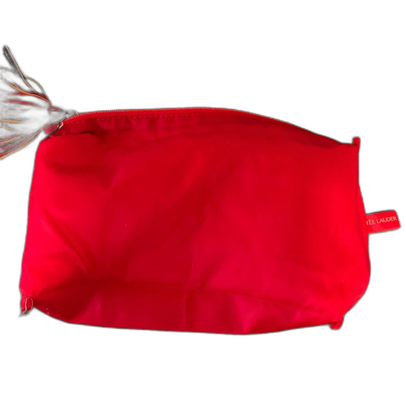 Estee Lauder Preppy Essential Red/Blue/Green&Yellow Plaid Cosmetics Bag w/Tassel - Picture 4 of 4
